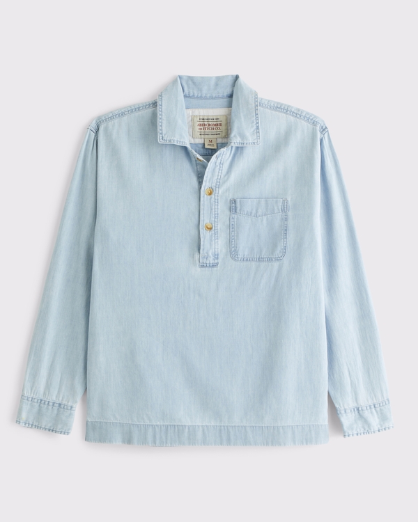 Chambray Denim Popover, Light Wash view 1