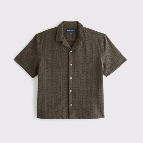 Мужские рубашки Abercrombie & Fitch Boxy Button-Up Lace Shirt