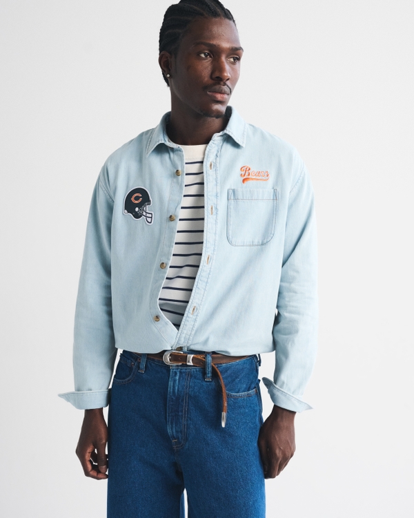 Chicago Bears Denim Button-Up Shirt
