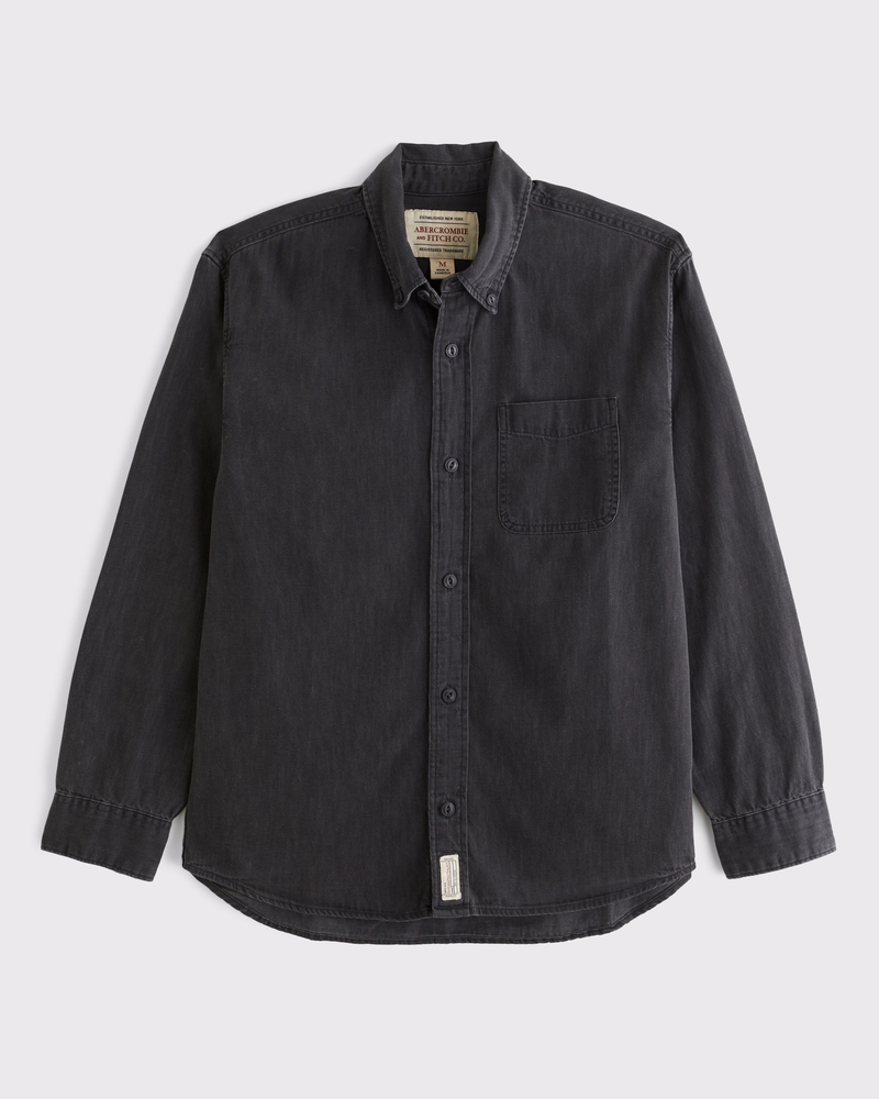 Denim Button-Up Shirt - thumbnail 10