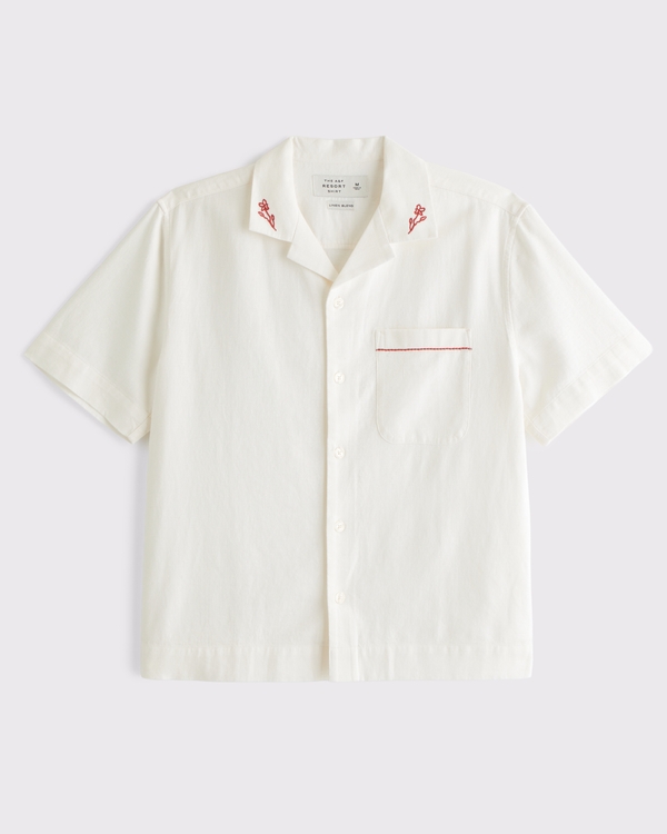 A&F Resort Shirt, Cream Floral view 1