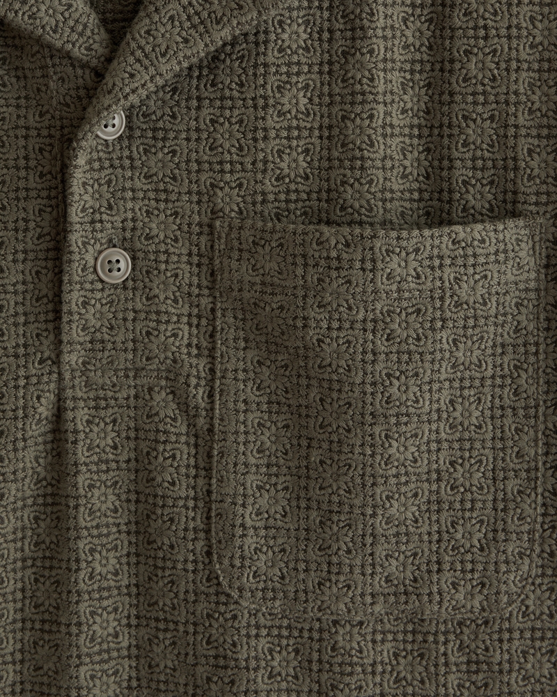 Short-Sleeve Lace Popover
