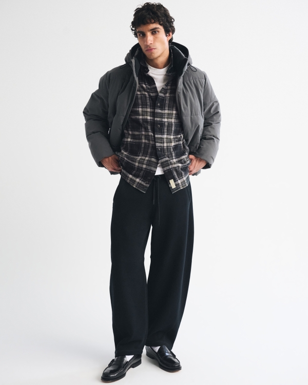100% Cotton Vintage-Inspired Flannel Shirt, Black Plaid view 2