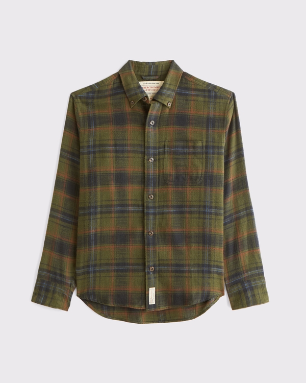 Vintage-Inspired 100% Cotton Flannel Shirt