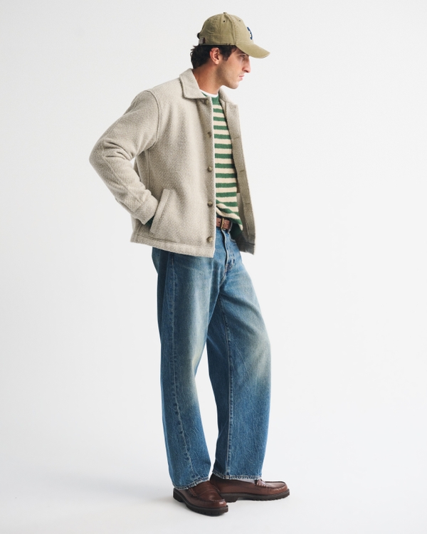 Bouclé Shirt Jacket, Cream view 2