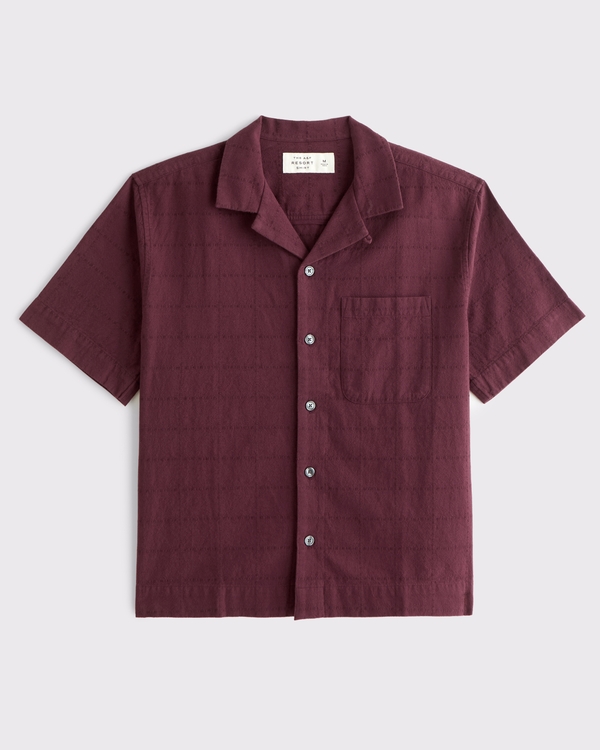 A&F Resort Shirt, Burgundy Stripe view 1