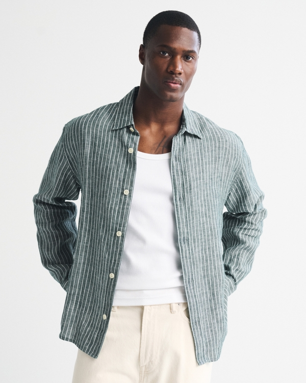 100% Linen Button-Up Shirt