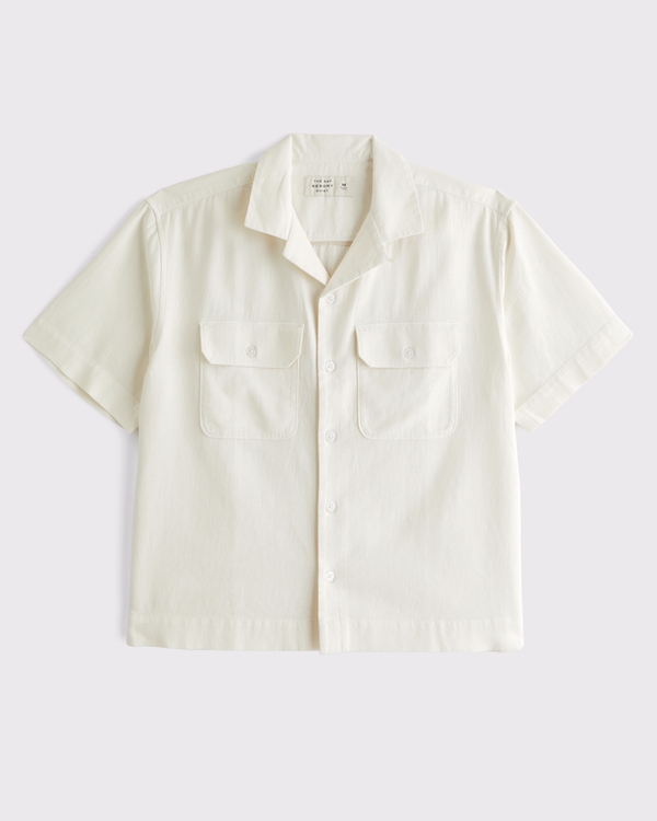Boxy 2-Pocket Shirt, Cream view 1