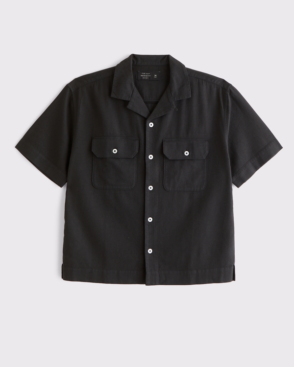 Boxy 2-Pocket Shirt, Black view 1