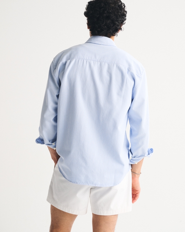 Crest Striped Button-Up Shirt