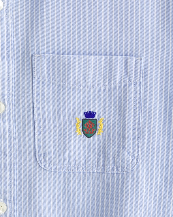 Crest Striped Button-Up Shirt