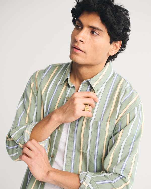 Striped Button-Up Shirt