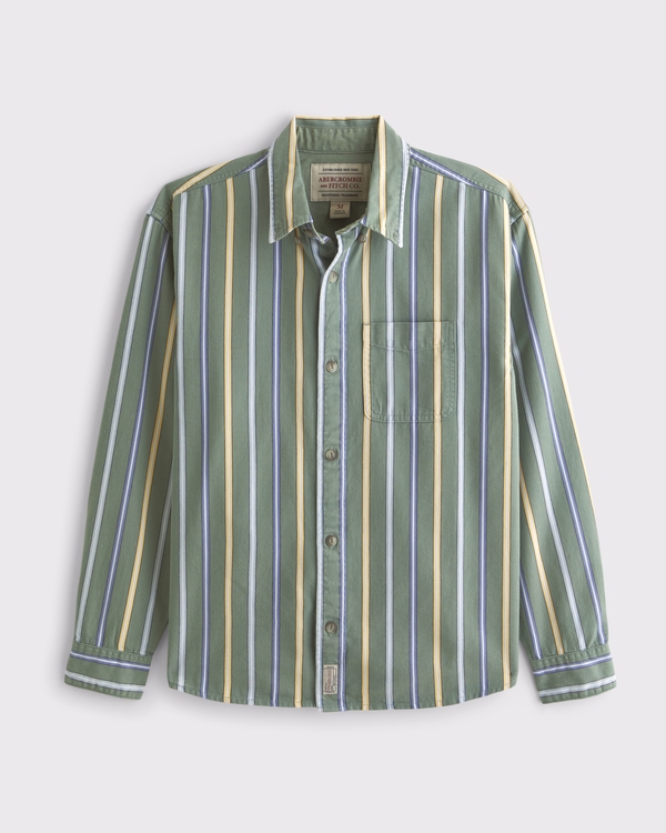 Striped Button-Up Shirt