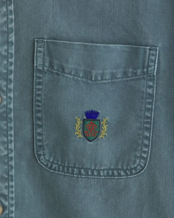 Washed Twill Button-Up Shirt