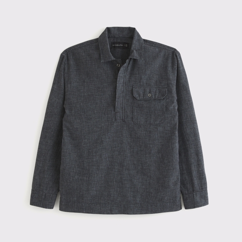 Мужская рубашка Abercrombie & Fitch Long-Sleeve Popover