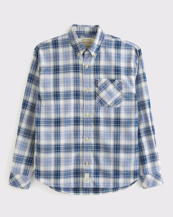 Plaid Flannel, Navy Plaid view 1