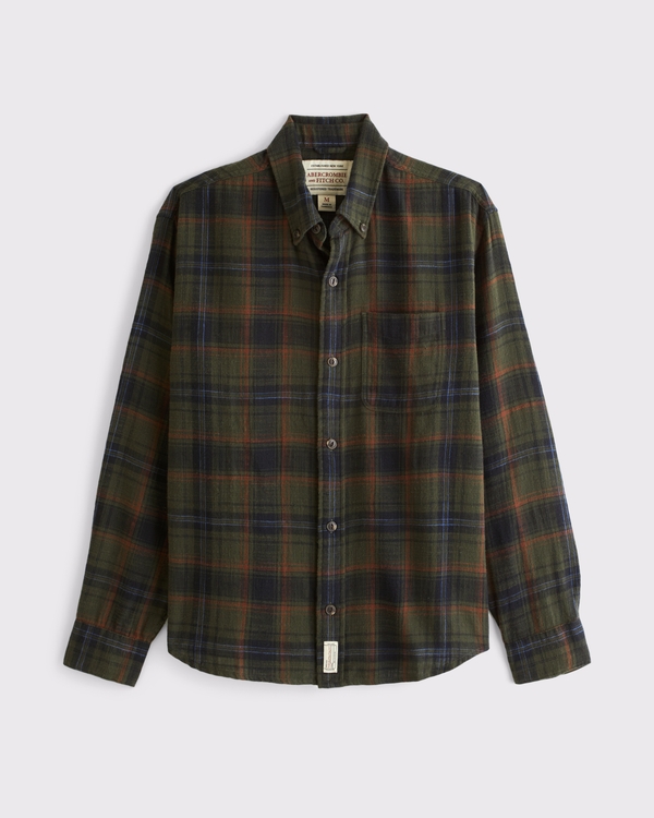 100% Cotton Flannel, Green Plaid view 1