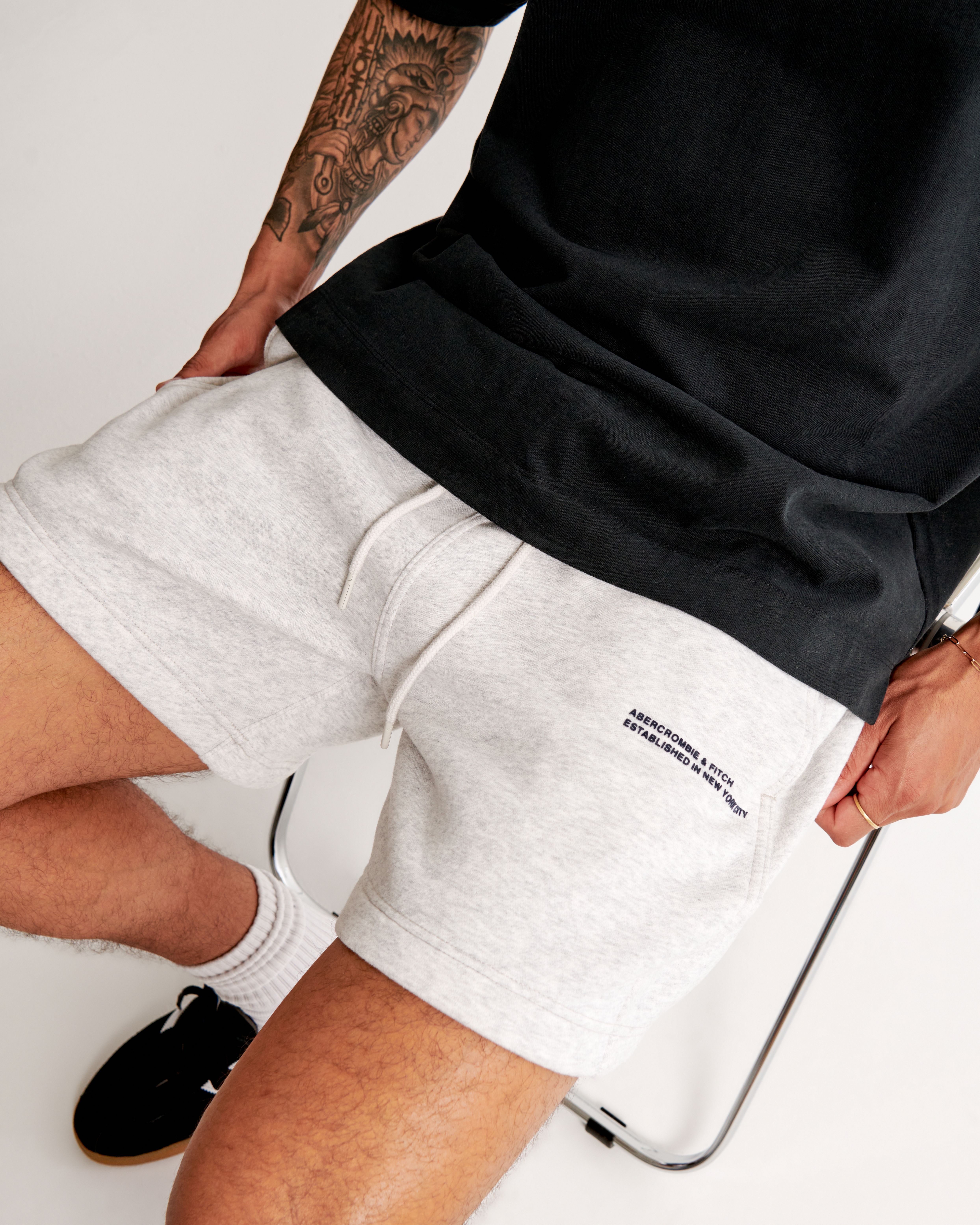 Mens fleece 2025 shorts abercrombie