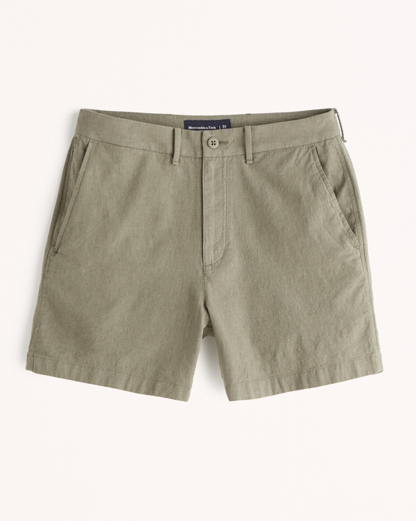 Men's Linen-Blend Plainfront Shorts | Men's Clearance | Abercrombie.com