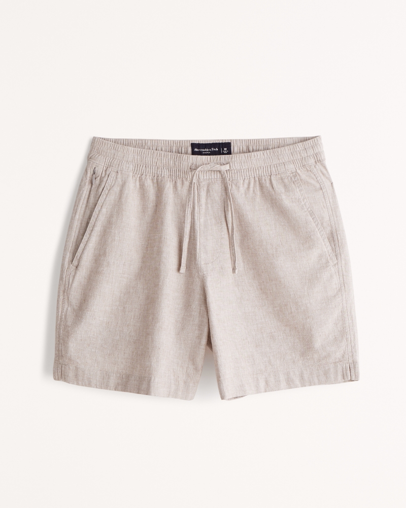 Mens linen shorts shop with elastic waist