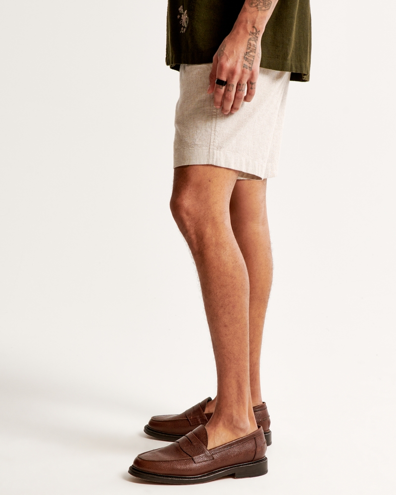 Linen-Blend Plainfront Short