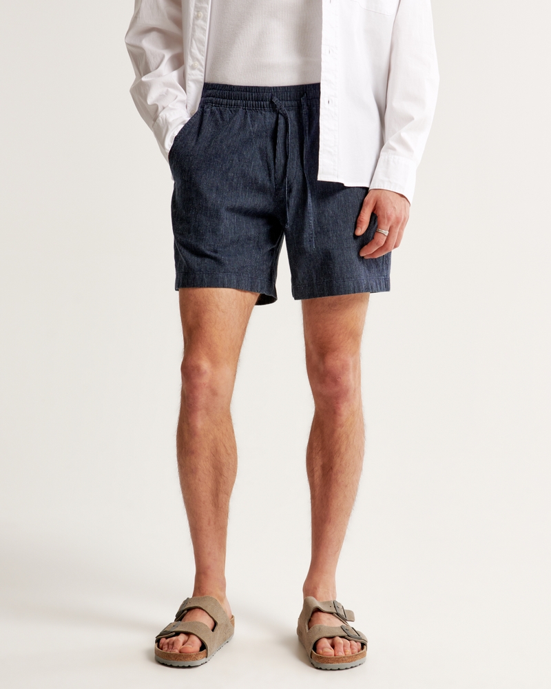 Linen-Blend Pull-On Short