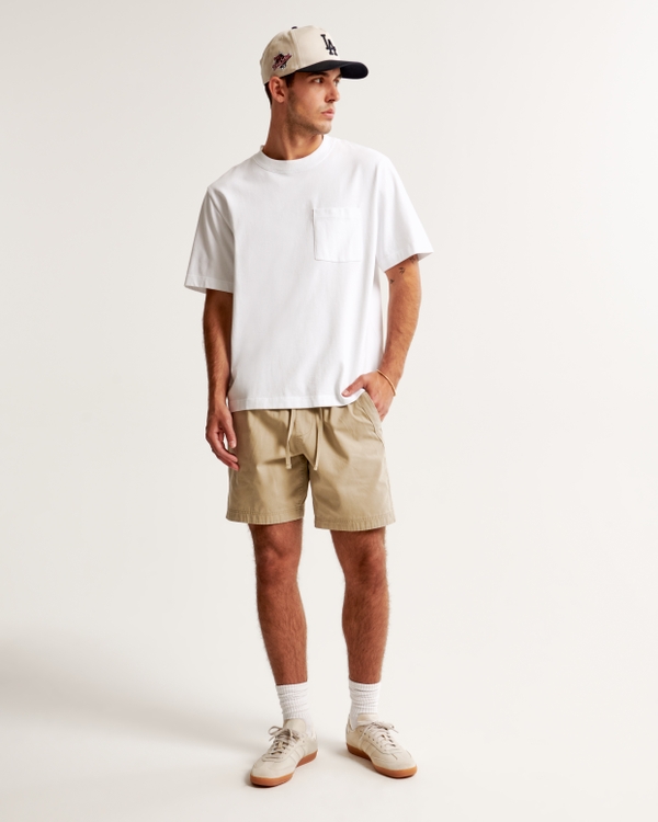 A&F Court Short, Taupe Texture