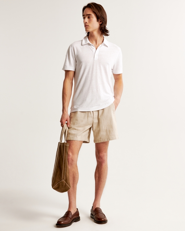 Pull-on Shorts, Khaki Texture