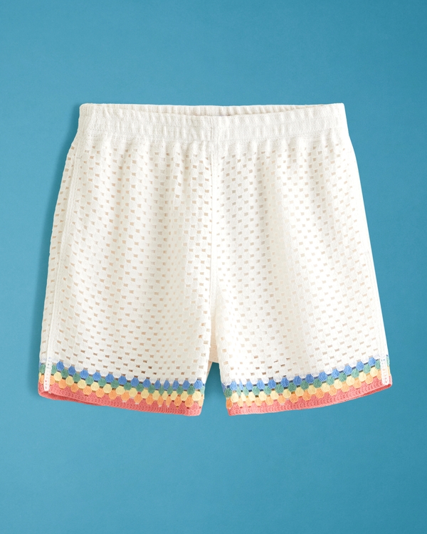 Pride Crochet-Style Pull-On Short, White