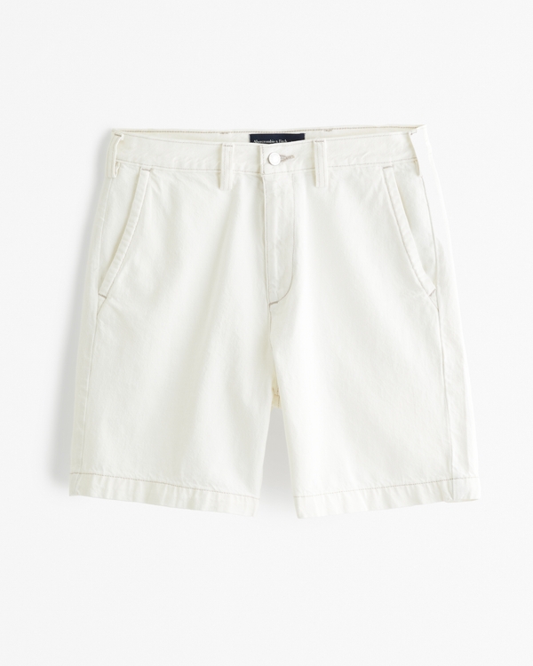 Lightweight Loose Denim Short, White