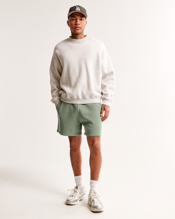 Thrift-Inspired Fleece Short, Light Green