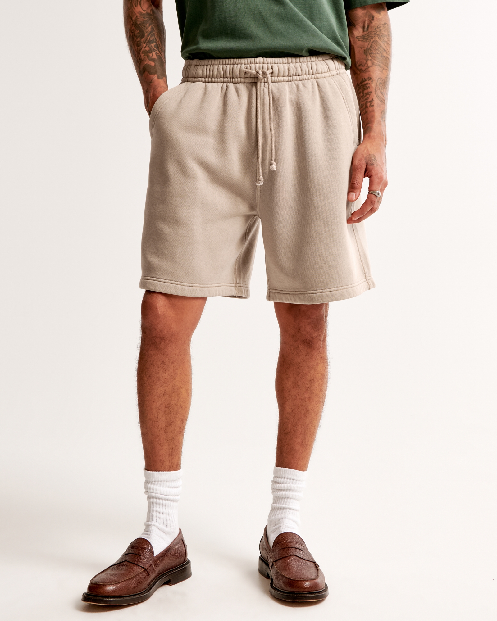 Relaxed Thrift-Inspired Fleece Short