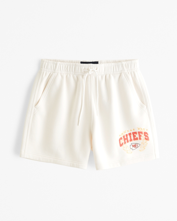 Kansas City Chiefs Thrift-Inspired Fleece Short, Cream