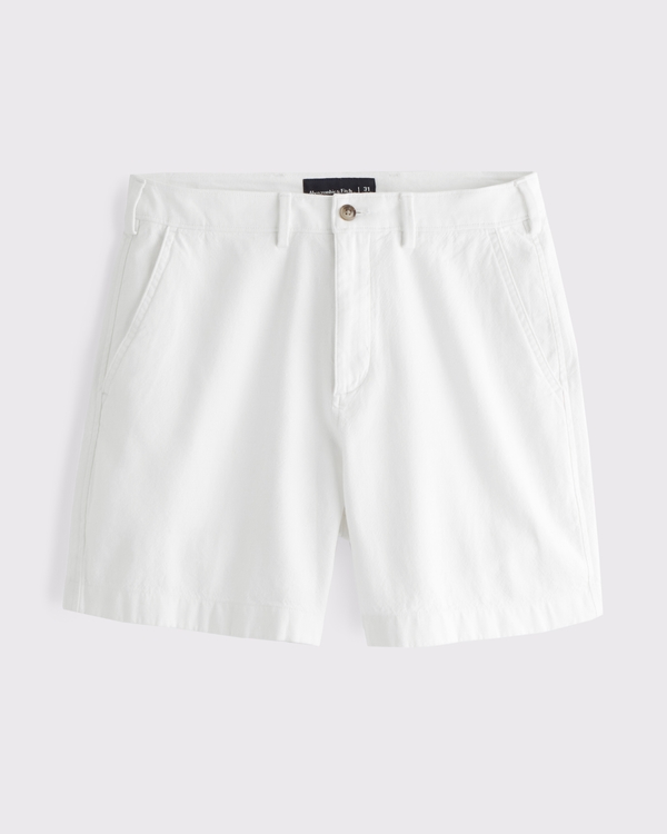Linen-Blend Plainfront Short