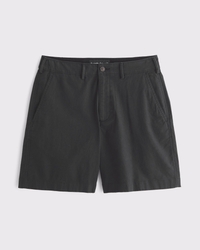 Linen-Blend Plainfront Short