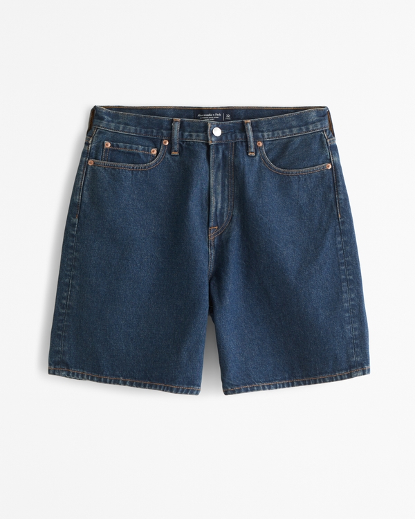 Loose Denim Short, Dark Wash