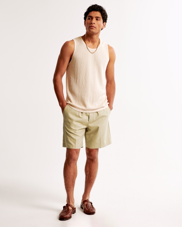 Dressy Pull-On Short, Light Brown