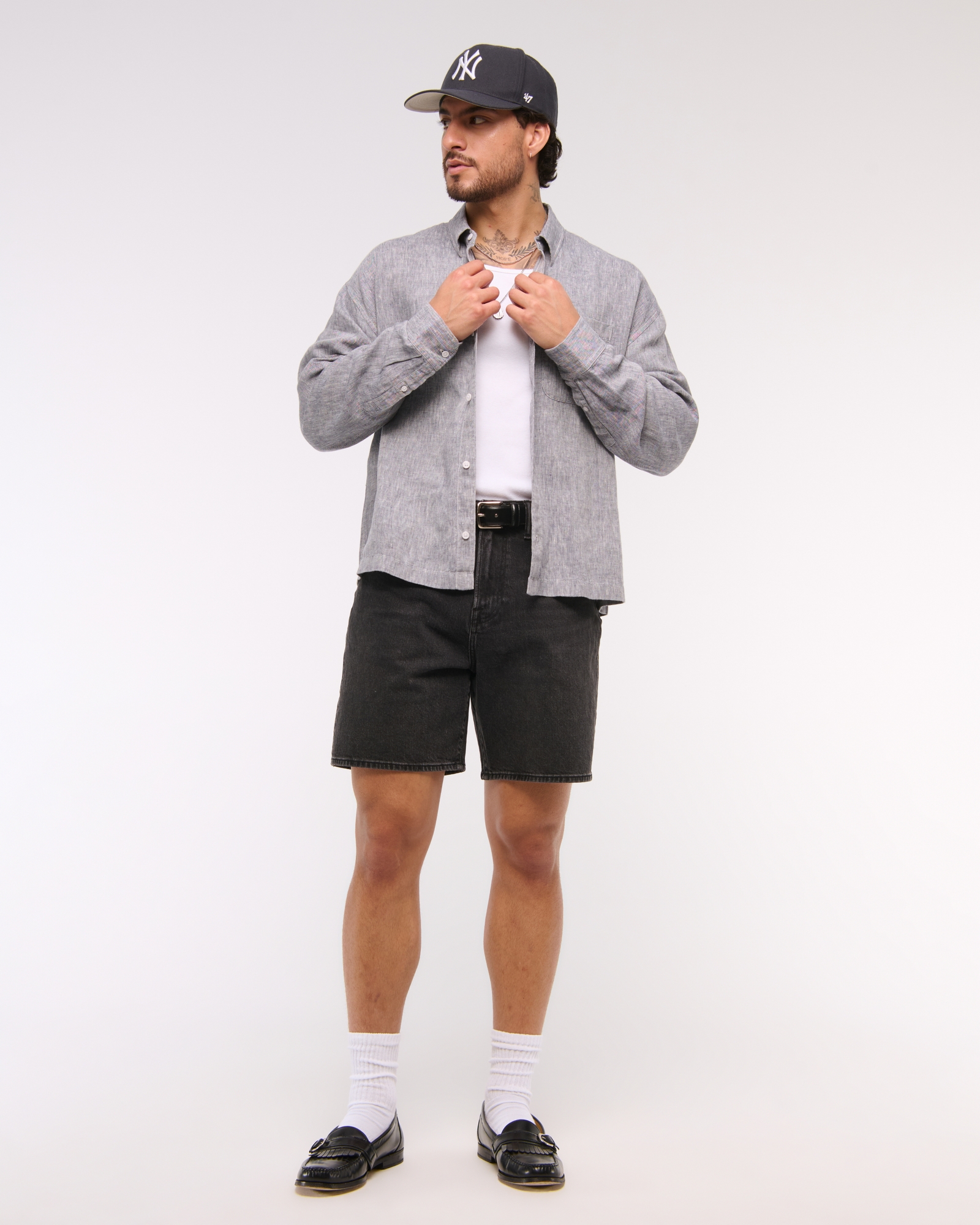 Athletic Loose Denim Short