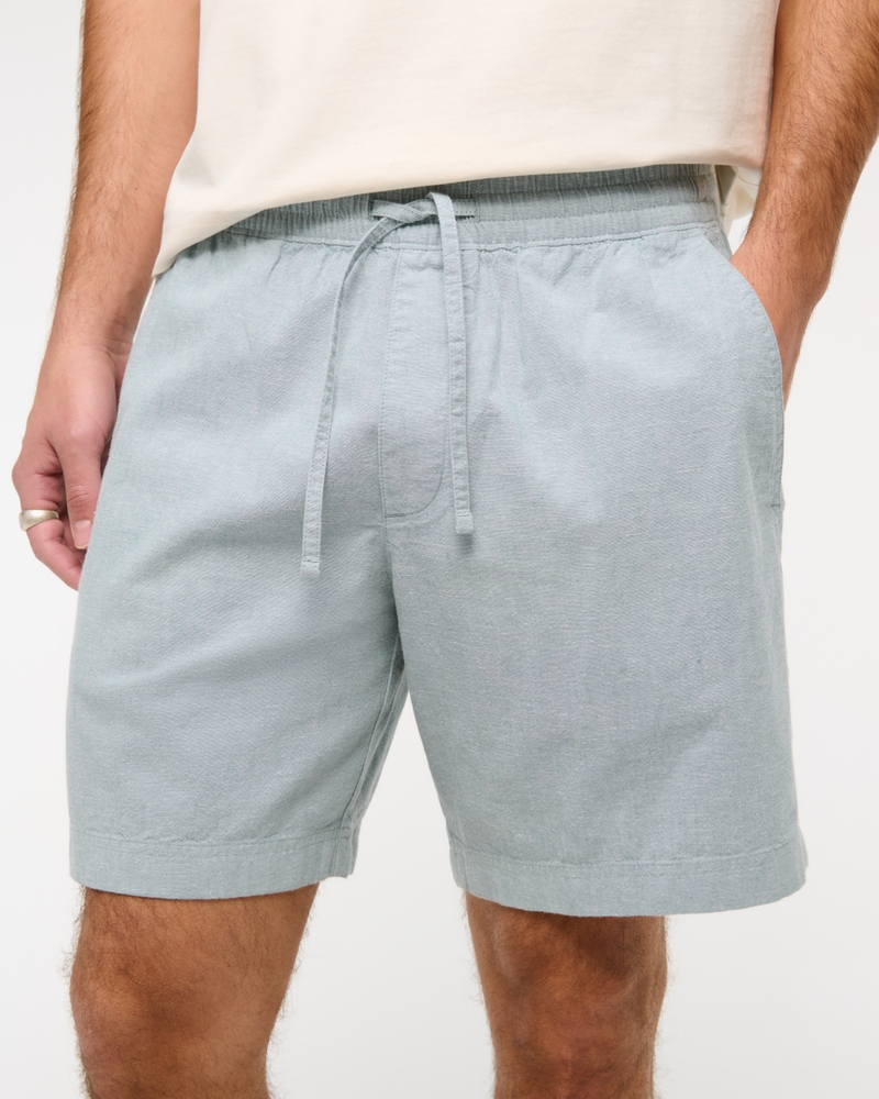 Relaxed Linen-Blend Pull-On Short