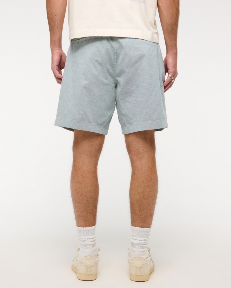 Relaxed Linen-Blend Pull-On Short
