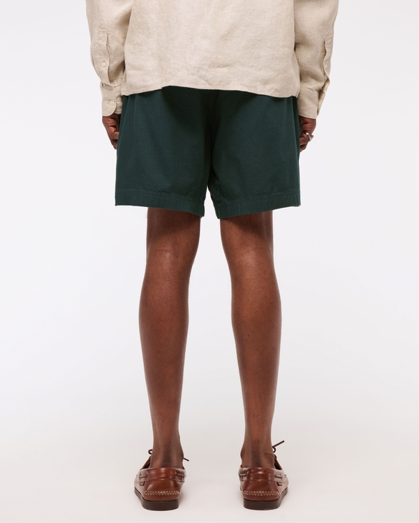 Relaxed Linen-Blend Pull-On Short