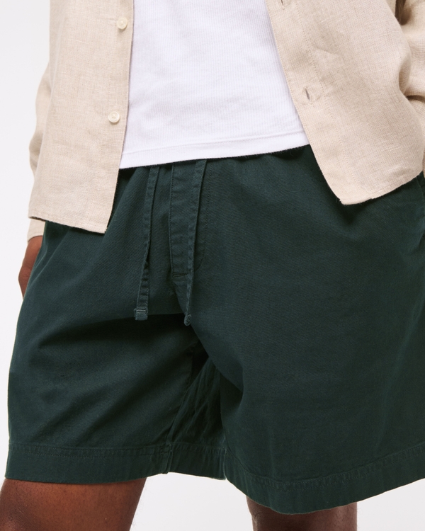 Relaxed Linen-Blend Pull-On Short