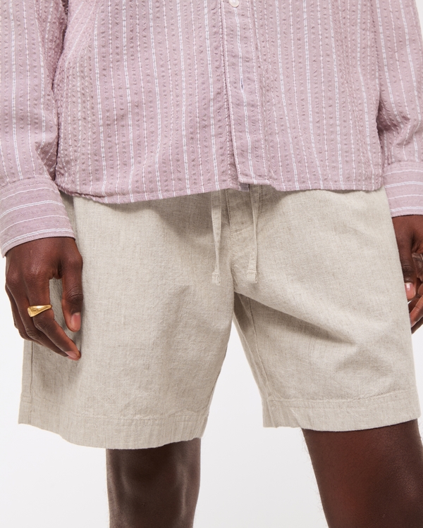 Relaxed Linen-Blend Pull-On Short