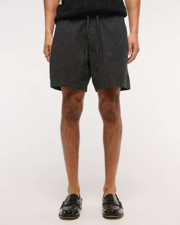 Linen-Blend Pull-On Short