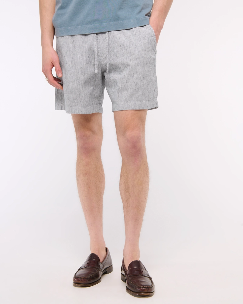 Linen-Blend Pull-On Short