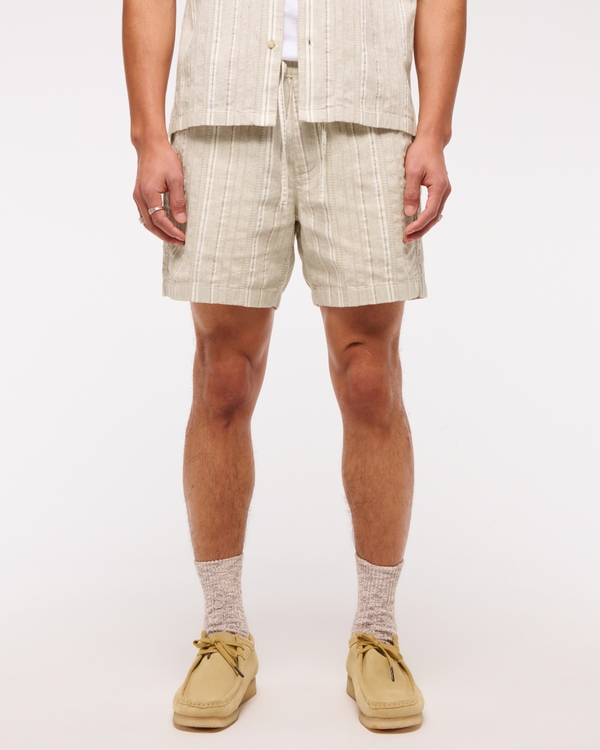 Linen-Blend Pull-On Short