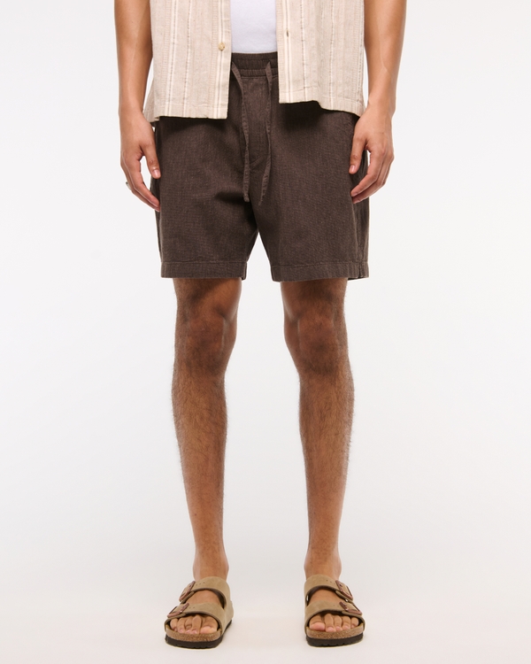Linen-Blend Pull-On Short