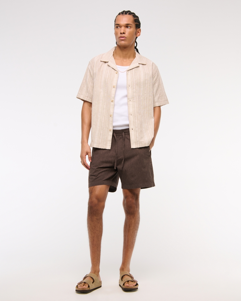 Linen-Blend Pull-On Short
