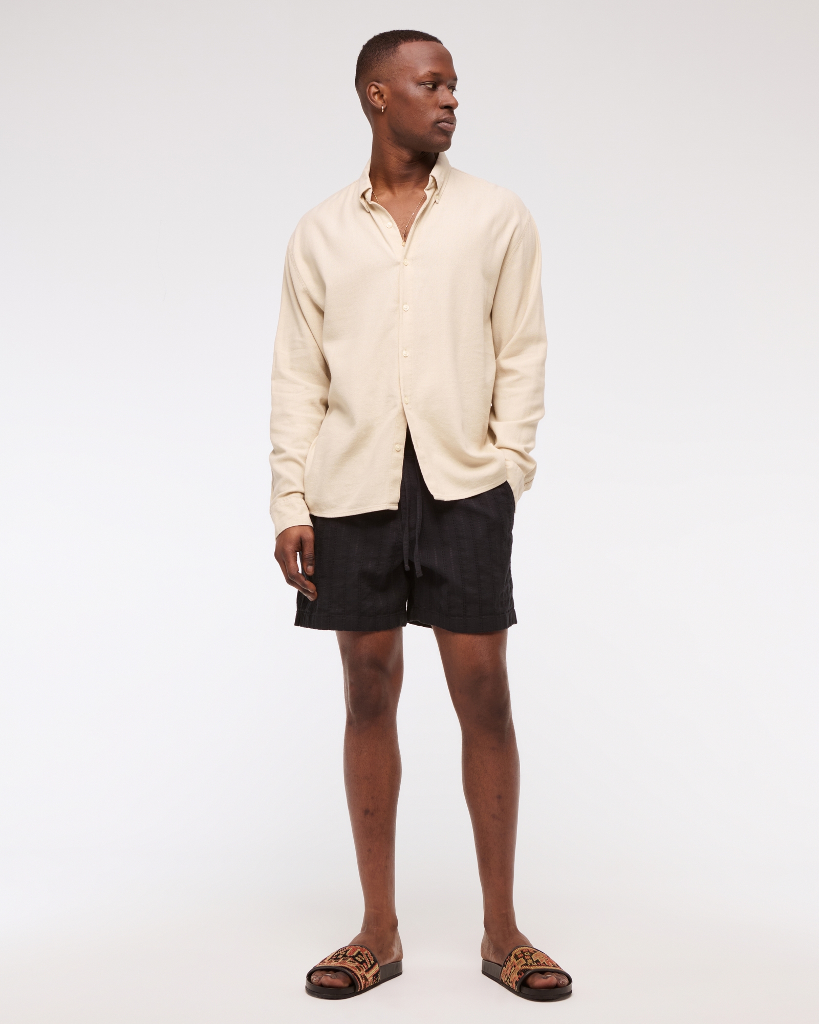 Linen-Blend Pull-On Short