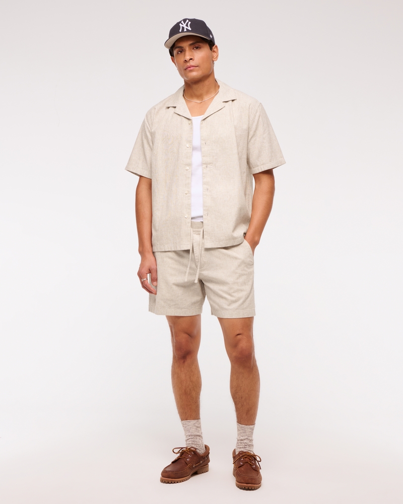 Linen-Blend Pull-On Short